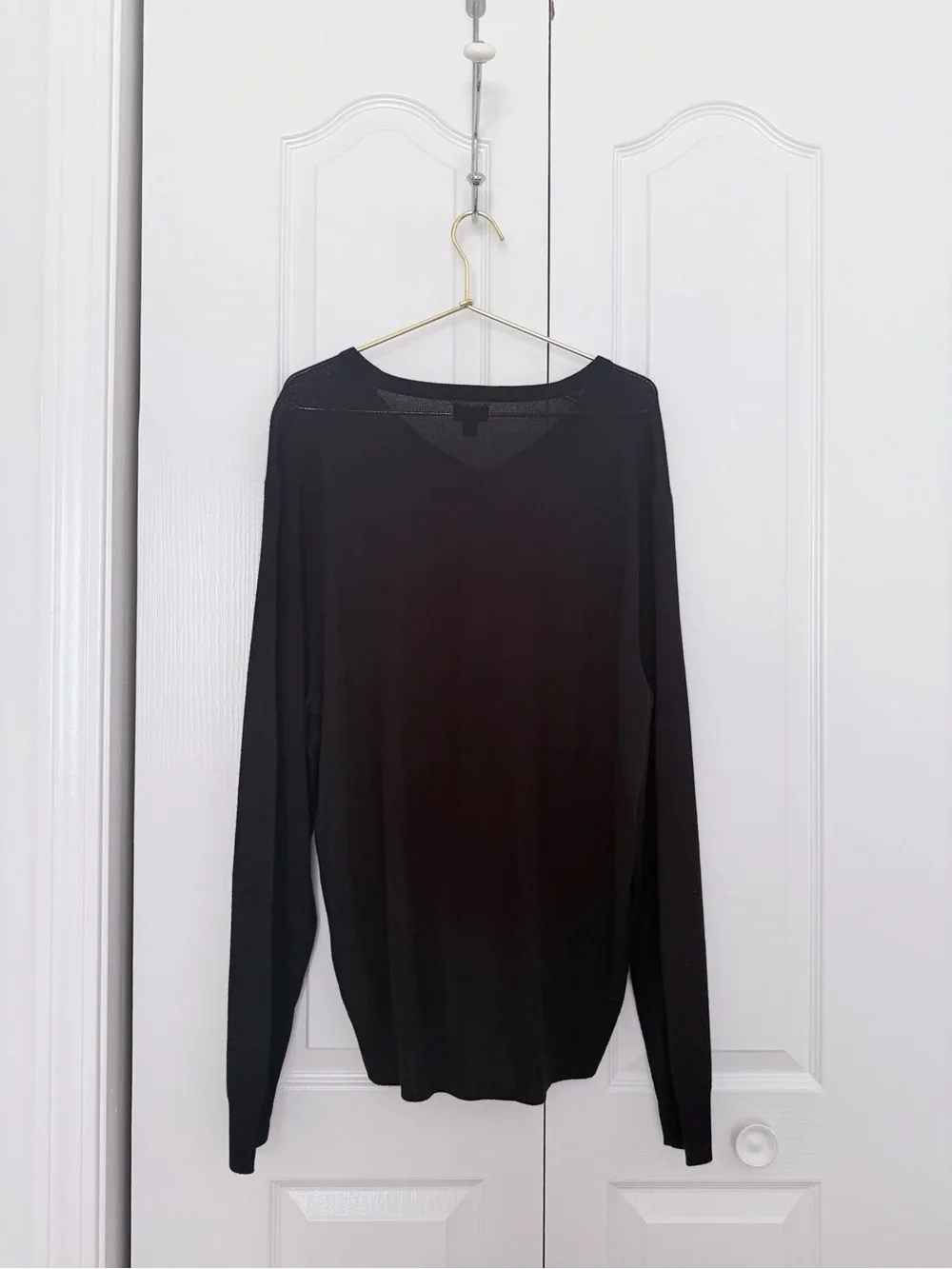 NWT J. Crew Men's Machine-washable merino wool-blend V-neck sweater Black XL